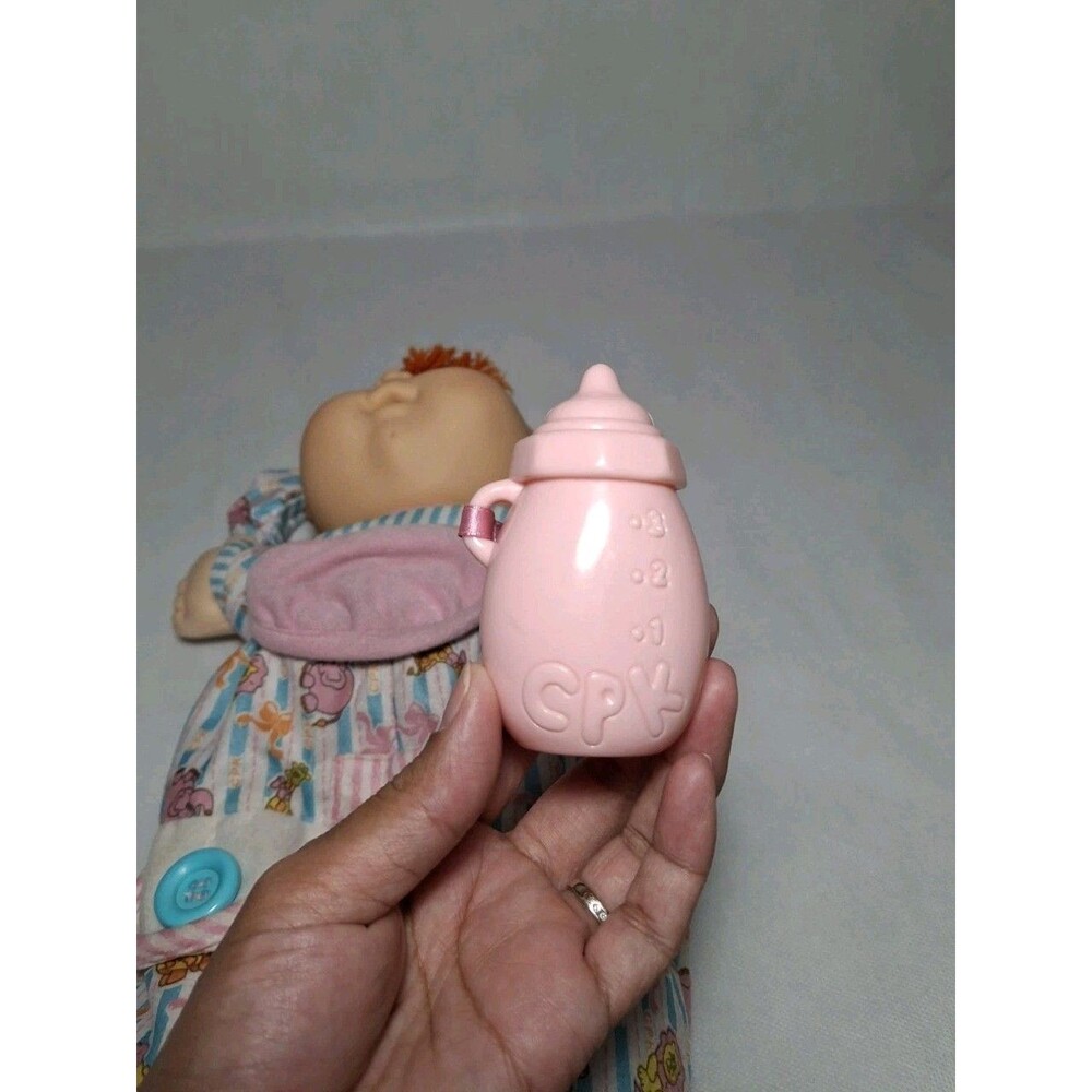 1992 Cabbage Patch Kids Toddler Collection Love N Care Baby Purple Eyes Orange H - Picture 10 of 12